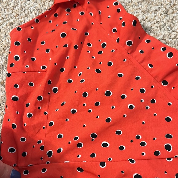 Vero Moda Red Wrap Spaghetti Strap Top with Black Spots - Picture 8 of 9
